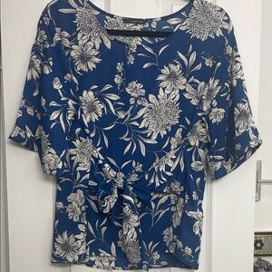 West Kei Blue Floral Blouse